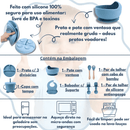 Kit Alimentação Bebê Infantil Refeição Silicone